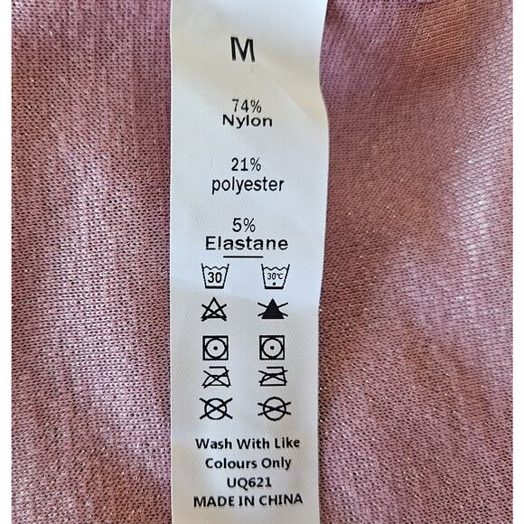 HALARA M Dress Bodycon Mini Glitter Pink Low Back Spaghetti Straps Stretch NEW - Picture 3 of 9